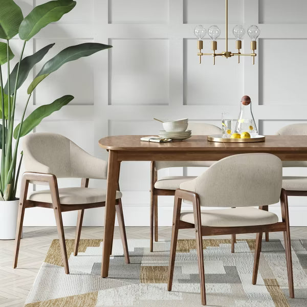 Ingleside Open Back Upholstered Wood Frame Dining Chair Linen - Threshold™ Assembly Required