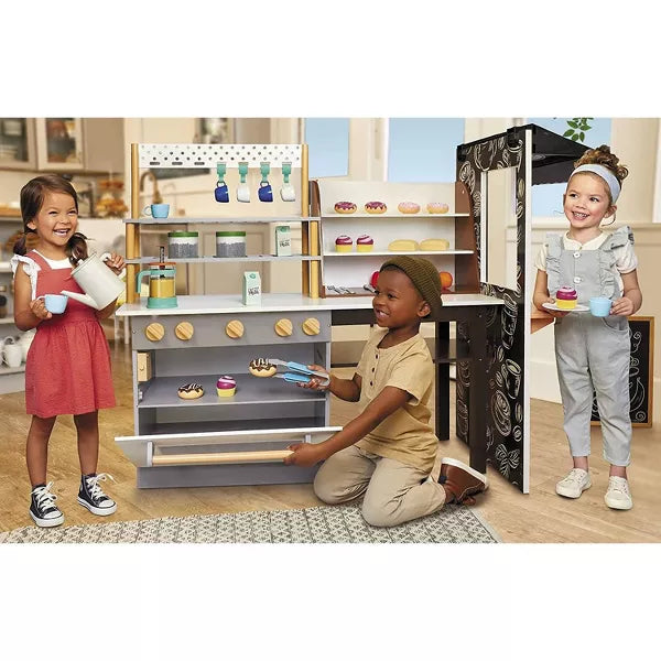 Little Tikes Cafe Bakery Wooden Pretend Play Kitchen Toy w 20pc Acc