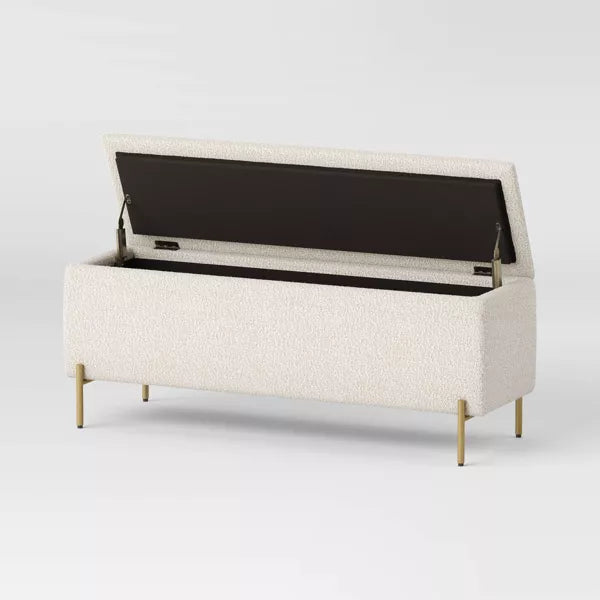 Ivy Upholstered Storage Bench - Threshold™ Color Cream Boucle