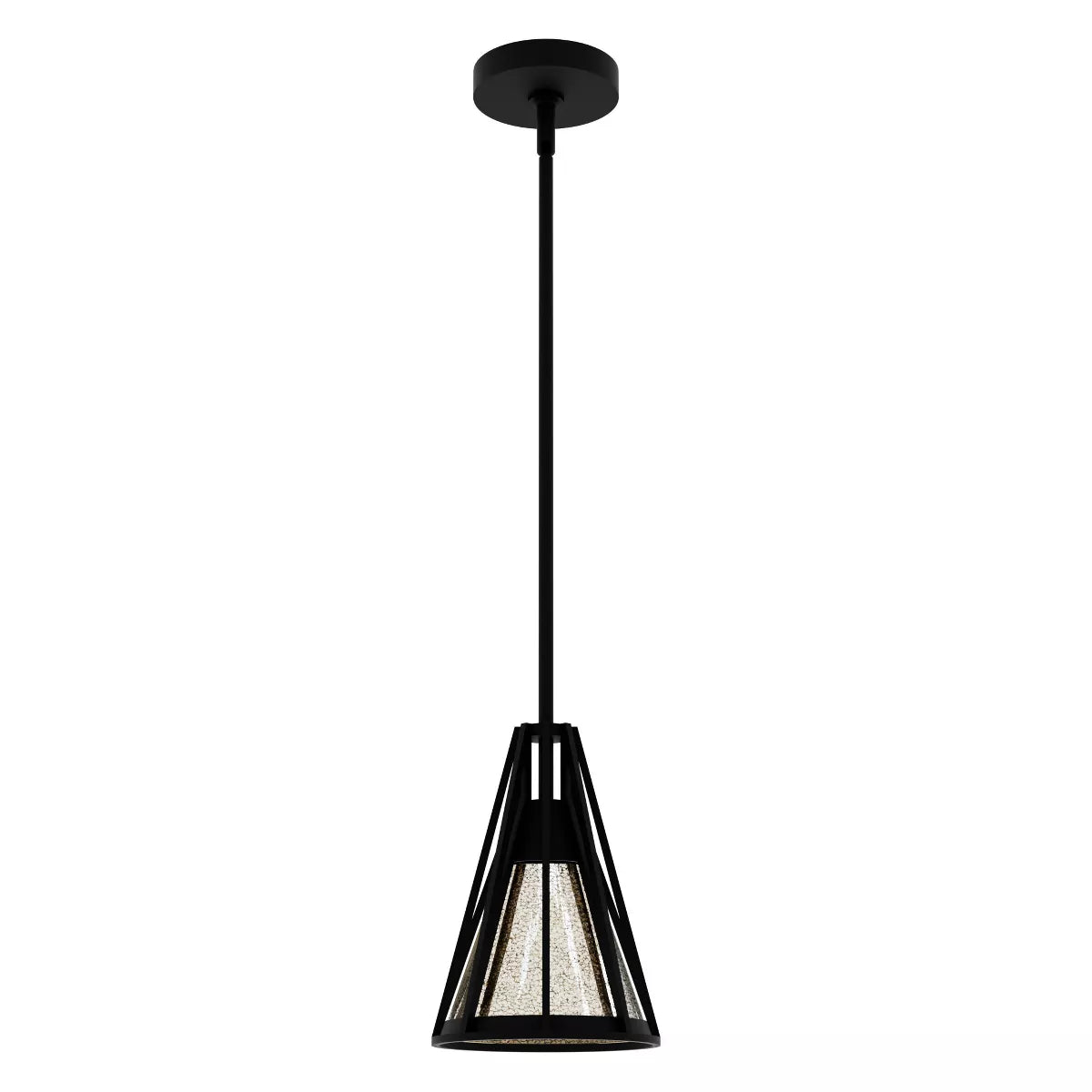 Rafner Iron with Mercury Glass Mini Pendant Ceiling Light Fixture Natural Black - Hunter Fan