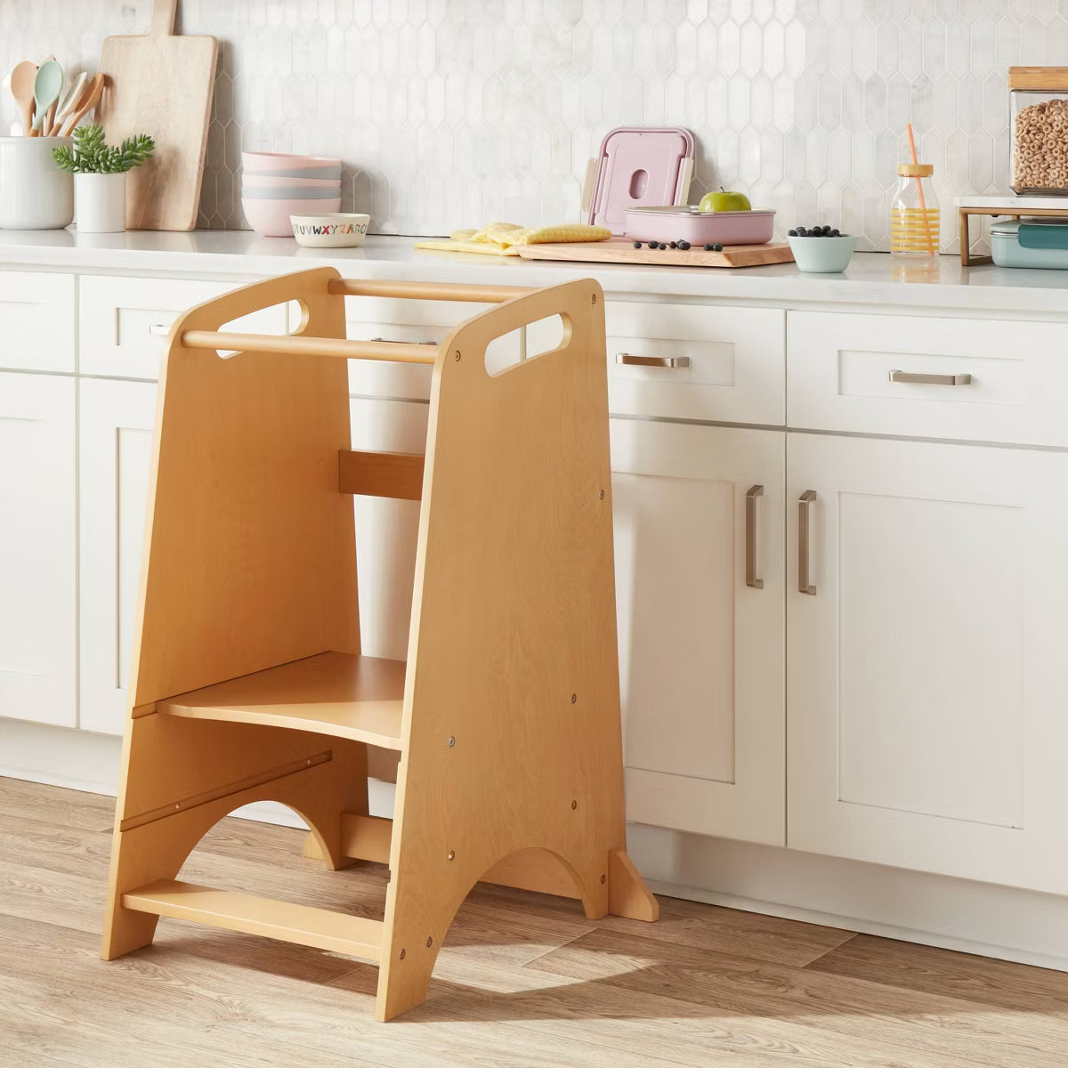 Kids' Kitchen Step Stool Natural Wood - Pillowfort™
