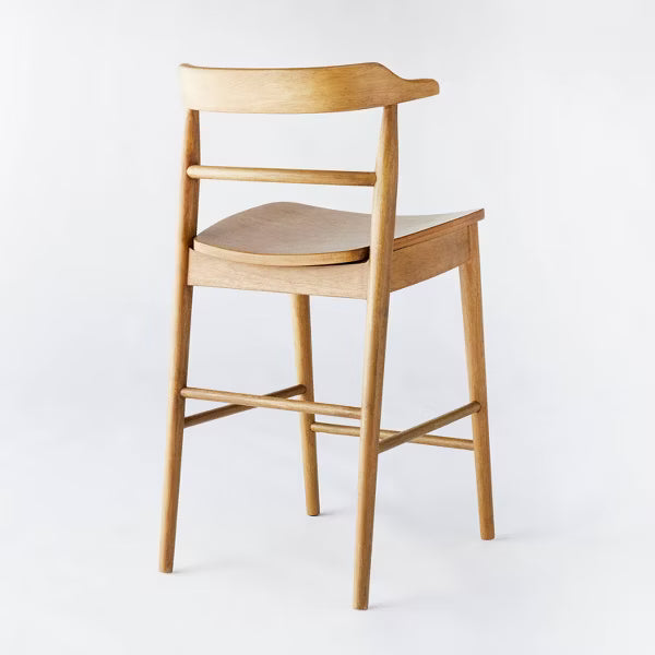 Kaysville Curved Back Wood Counter Height Barstool Natural - Threshold™ designed with Studio McGee