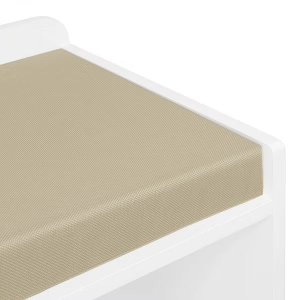 RiverRidge Kids' Catch-All Cubby Storage Organizer Bench with Toy Storage Shelves and Cushioned Seat for Reading Nook and Playroom White