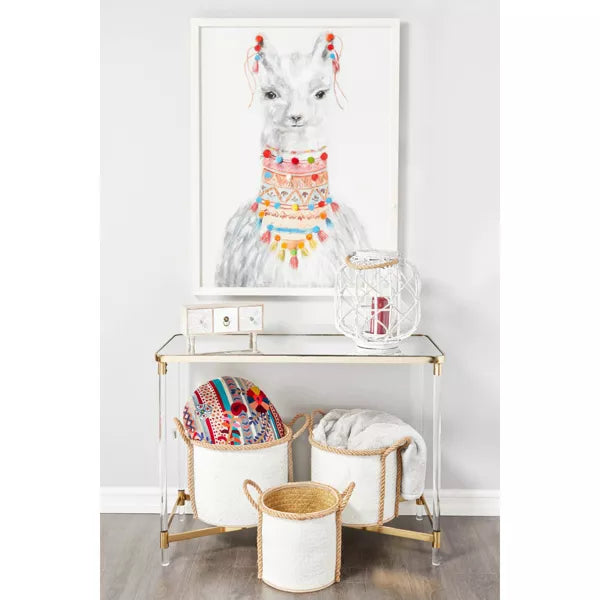 Modern Acrylic Console Table Gold - Olivia & May