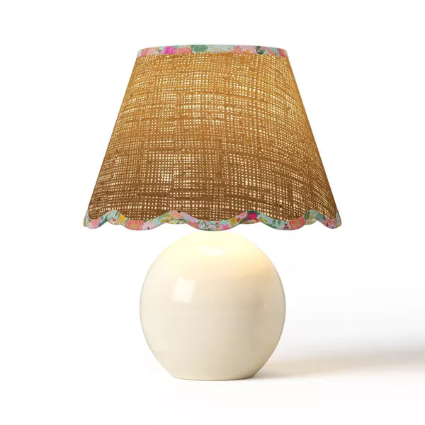 Rifle Paper Co. x Target Round Table Lamp - Natural Shade with Garden Party Trim: Ceramic Accent, 60W, ETL Listed