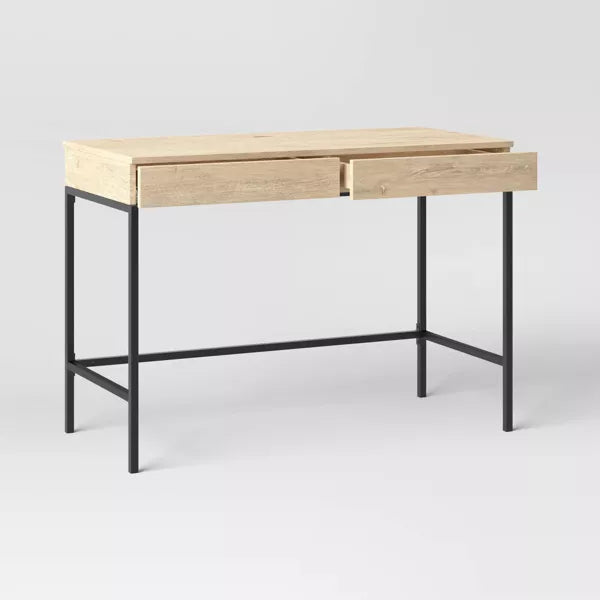 Loring Wood Writing Desk with Drawers and Charging Station - Threshold™