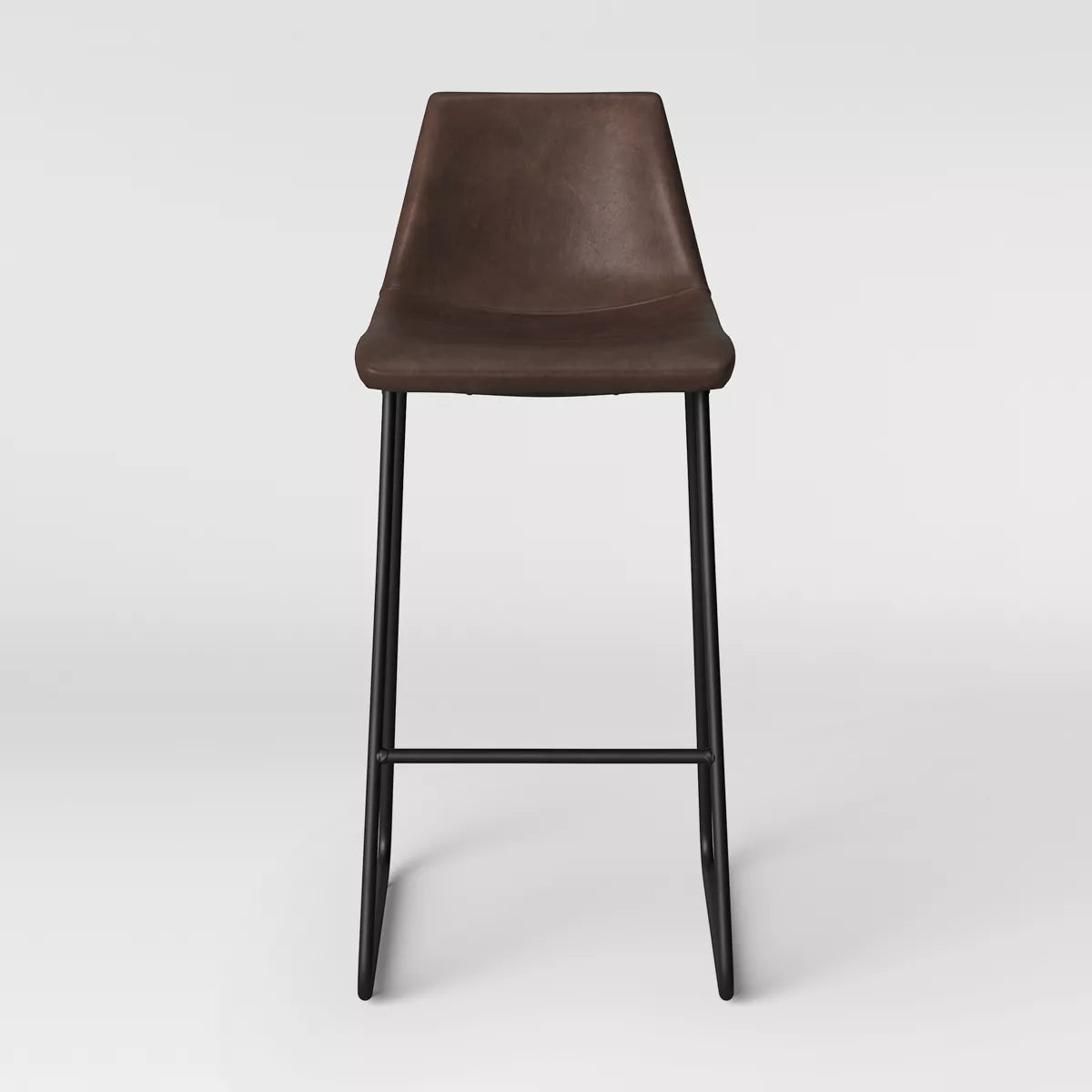 Bowden Faux Leather And Metal 24" Barstool With Black Legs Brown - Threshold