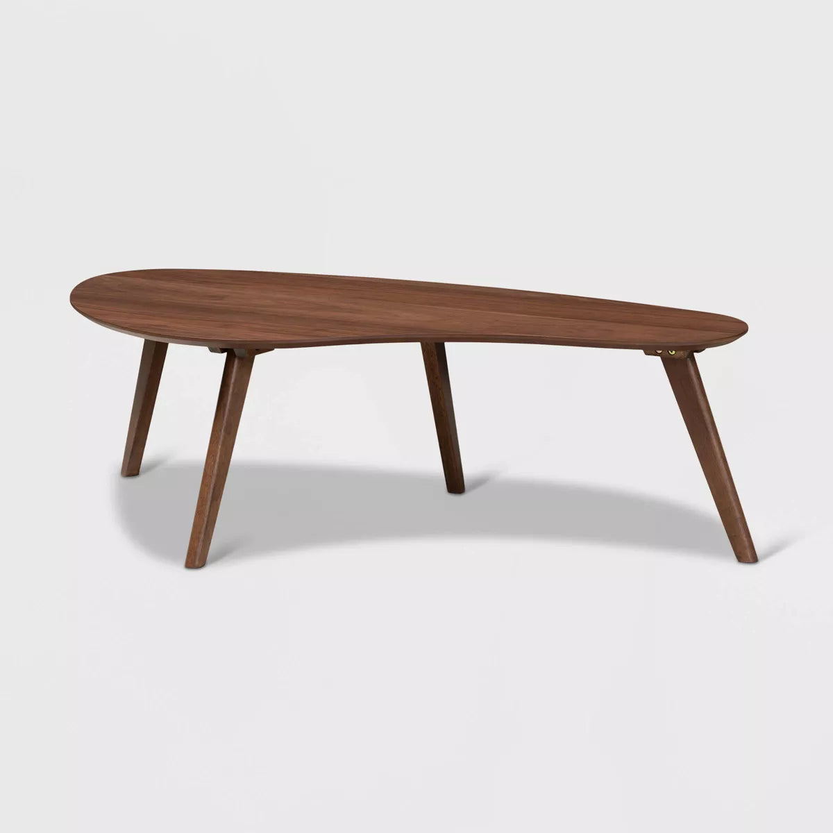 Scarlette Coffee Table Walnut - Baxton Studio: Mid-Century Modern, Rubberwood, Irregular Shape