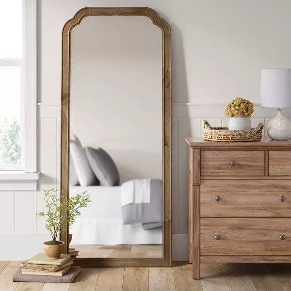 30" x 70" Oversize Leaner French Country Wood Mirror Natural - Threshold™