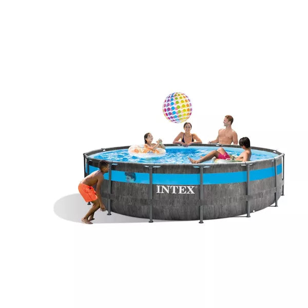 Intex 14' x 42" Clearview Prism Frame Above Ground Pool - Graywood Print