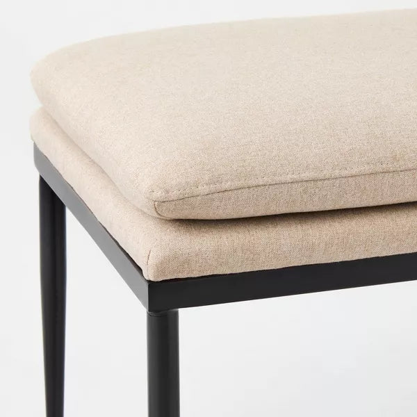 Edgehill Pillow Top Ottoman with Metal Legs Beige - Threshold™ designed with Studio McGee