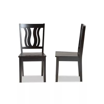 2pc Fenton Wood Dining Chair Set - Baxton Studio