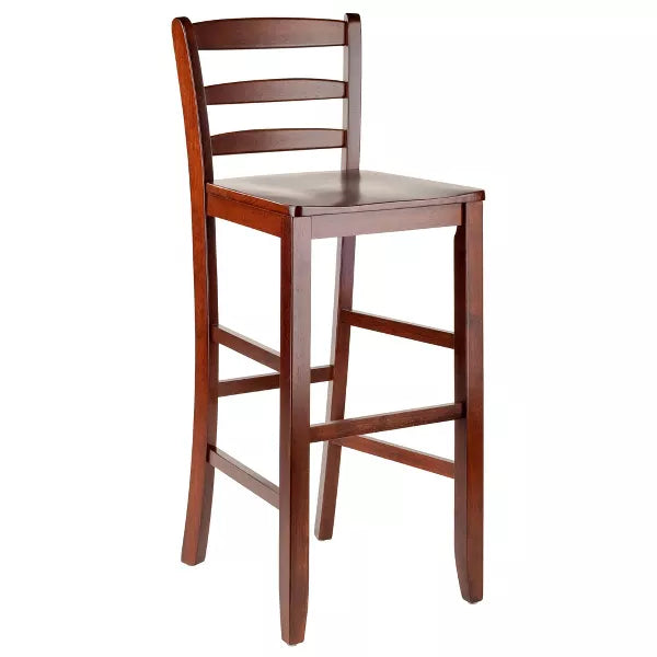 Set of 2 30" Ladder Back Barstool Hardwood/Walnut - Winsome