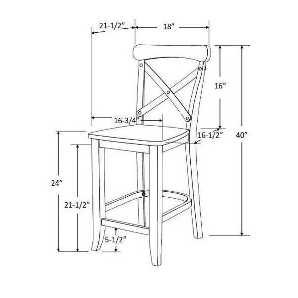 24" Litchfield X-Back Counter Height Barstool - Threshold™ (Color Driftwood Brown)