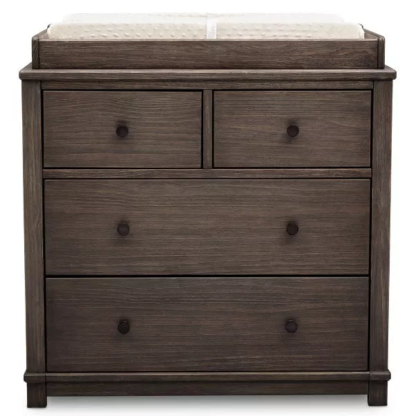 Simmons Kids' Monterey 4 Drawer Dresser with Change Top (Rustic Gray)