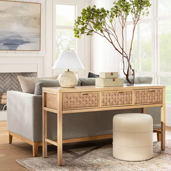 Palmdale Woven Drawer Console Natural - Threshold™ designed with Studio McGee