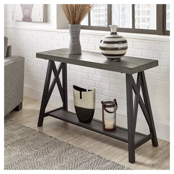 Lanshire Rustic Industrial Metal & Wood Entry Console Table - Inspire Q