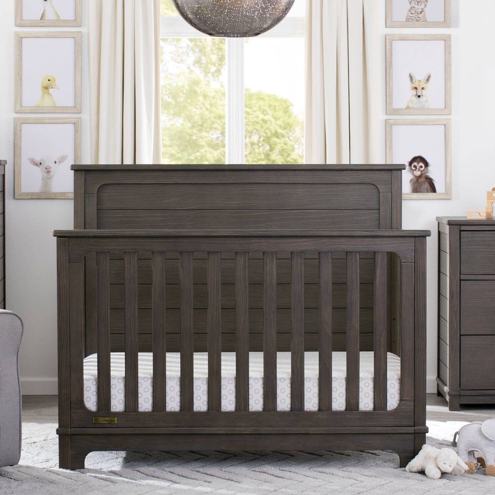 Simmons Kids' Slumbertime Monterey 4-in-1 Convertible Crib (Color Rustic Gray)