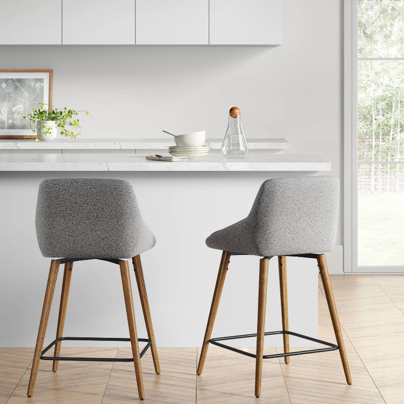 Timo Swivel Counter Height Barstool with Wood - Threshold™