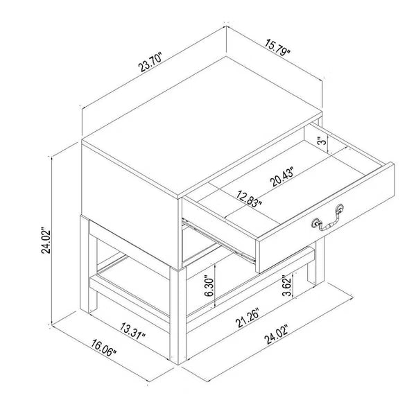 Elmira Nightstand 2 Drawers Brown - Threshold™ designed with Studio McGee Assembly Required