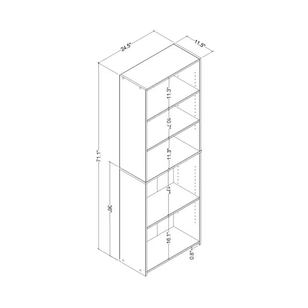 5 Shelf Bookcase Natural Wood - Room Essentials™