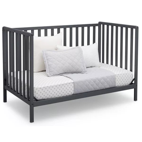 Delta Children Heartland 4-in-1 Convertible Crib - Greenguard Gold Certified (Color Charcoal Gray)