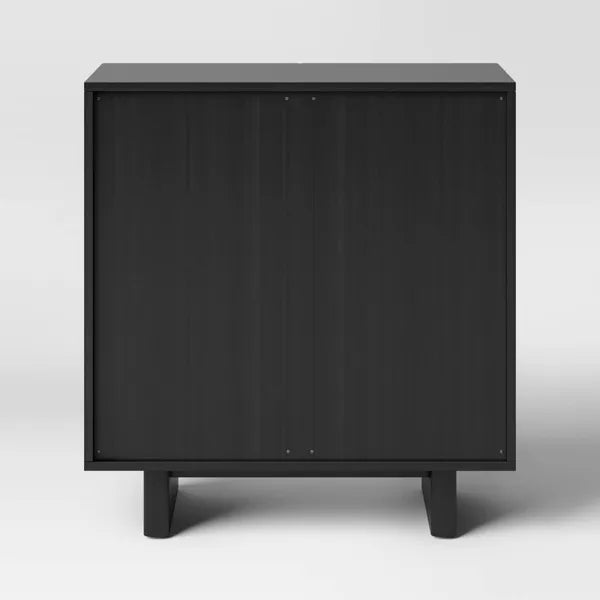 2 Door Fluted Accent Cabinet Black - Threshold™