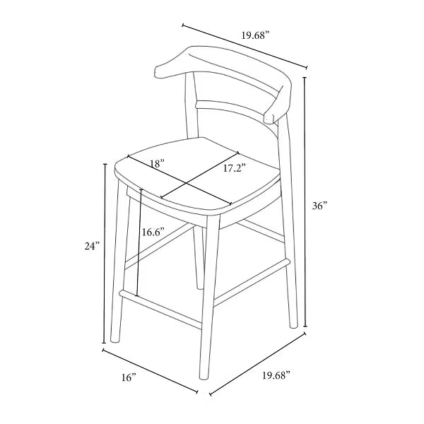 Kaysville Curved Back Wood Counter Height Barstool Black - Threshold™ designed with Studio McGee: Chic, Sturdy Frame, Footrest