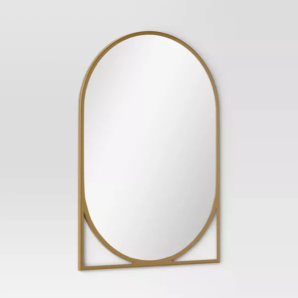 20" x 30" Decorative Wall Mirror Gold - Threshold™: Modern Powder-Coated Metal, Novelty Shape, Wall Mount