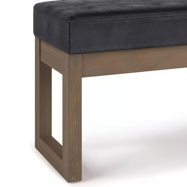 Small Madison Footstool Ottoman Bench - WyndenHall (Color Distressed Black)