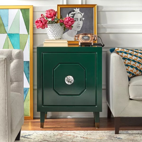 Jaslene Side Accent Cabinet - angelo:HOME (Dark Green)