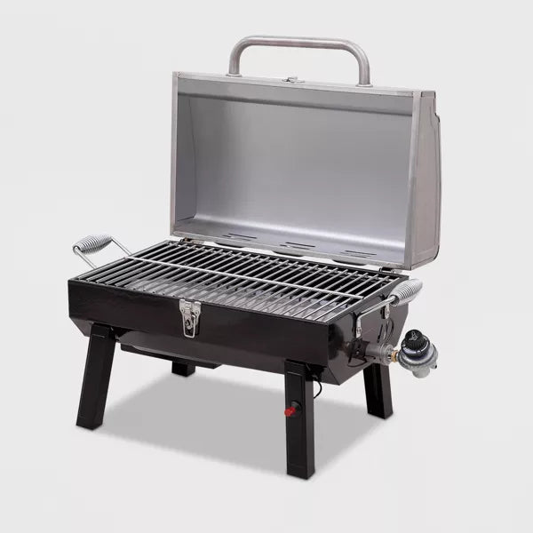 Char-Broil Deluxe Tabletop 10,000 BTU Gas Grill 465640214 - Gray: Stainless Steel, Portable BBQ