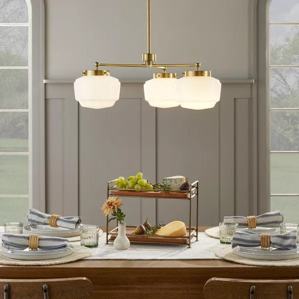 3-Arm Milk Glass Chandelier Ceiling Light - Hearth & Hand™ with Magnolia