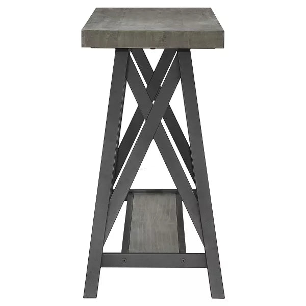 Lanshire Rustic Industrial Metal & Wood Entry Console Table - Inspire Q