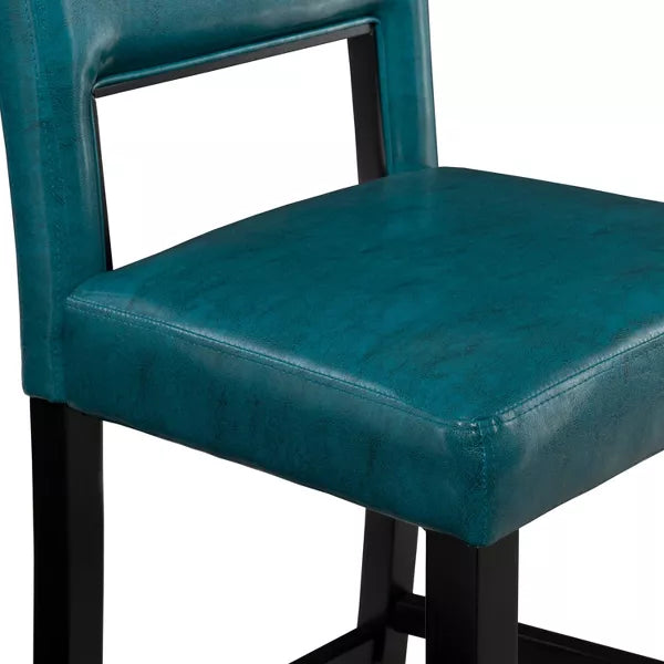 24" Vega Counter Height Barstool Hardwood - Linon (Color Blue)