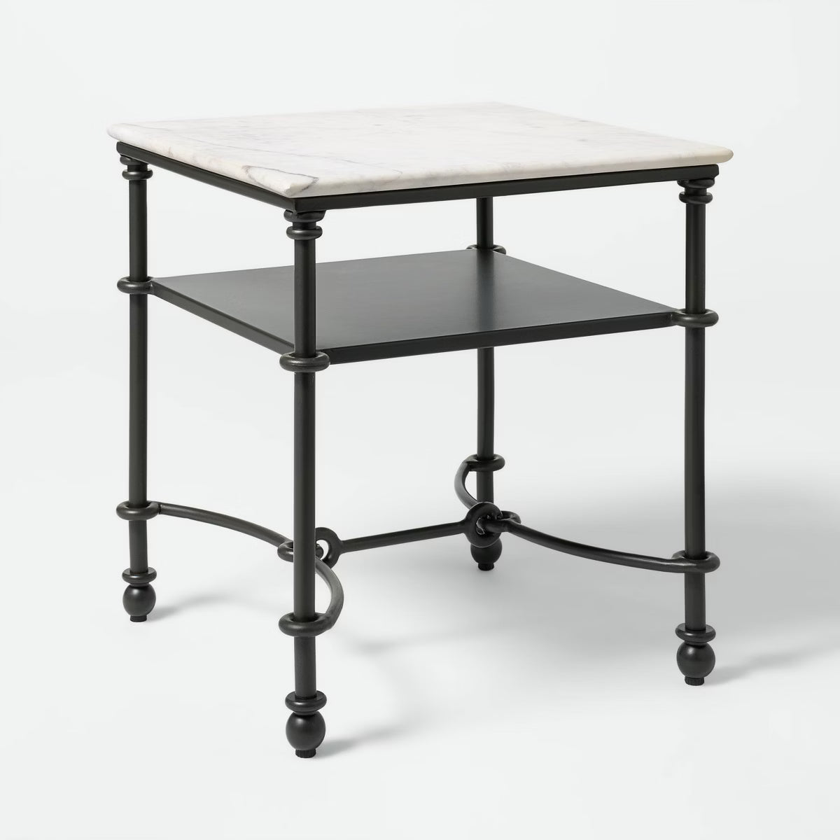 Metal and Marble Side Table with Shelf White Carrara Marble/Dark Bronze - Threshold™ designed with Studio McGee; Assembly Required