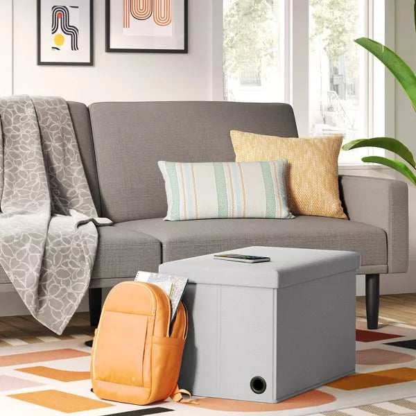 Collapsible Double Dorm Storage Ottoman - Room Essentials™