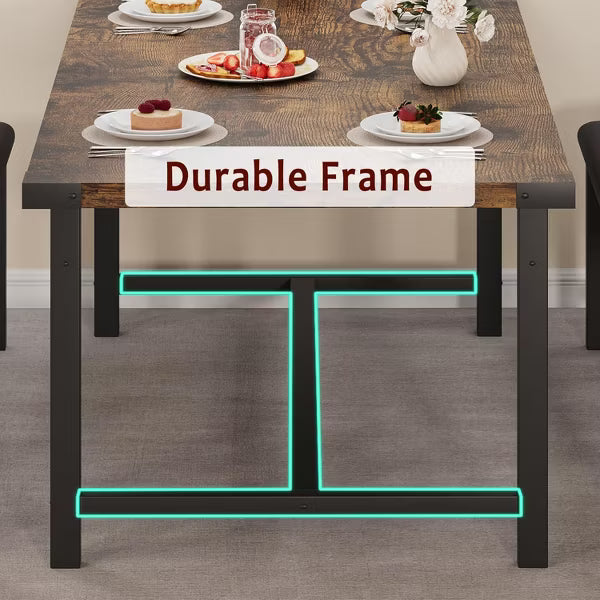 Nasitip 3-Piece Extendable Wooden Dining Set,Stretchable Table with 2 Upholstered Benches, Dining Table Set for 4-6, Space-Saving Retro Farmhouse Set