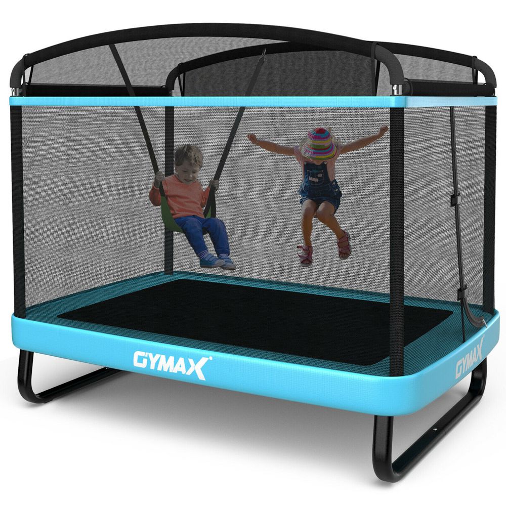 6FT Kids Recreational Trampoline W/Swing Safety Enclosure Indoor/Outdoor