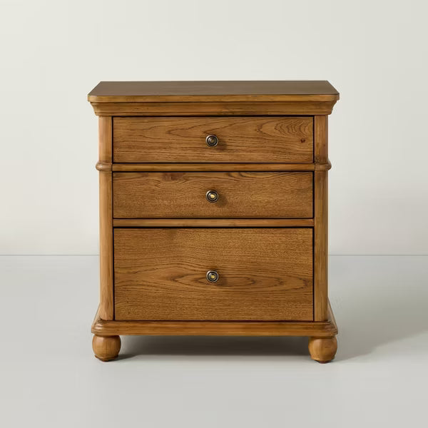 Classic 3 Drawer Wooden Nightstands Aged Oak - Hearth & Hand™ with Magnolia