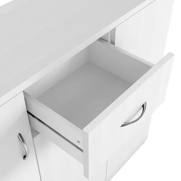 miBasics Beammoon Modern 1 Drawer Shoe Cabinet with 11 Shelves White: Holds up to 30 Pairs, MDF Wood Veneer, Adjustable Storage