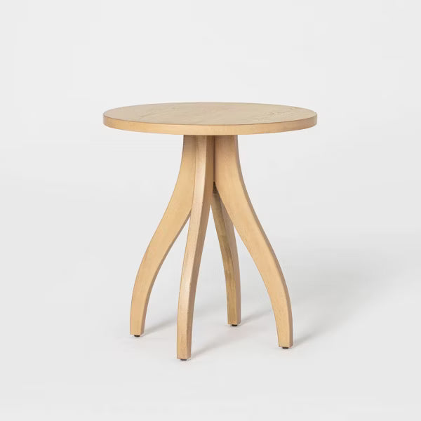 Surfside Round Wood Knock Down Accent Table with Curved Legs - Threshold™ Designed with Studio McGee