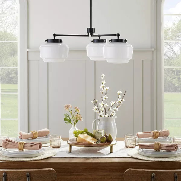 3-Arm Milk Glass Chandelier Ceiling Light - Hearth & Hand™ with Magnolia