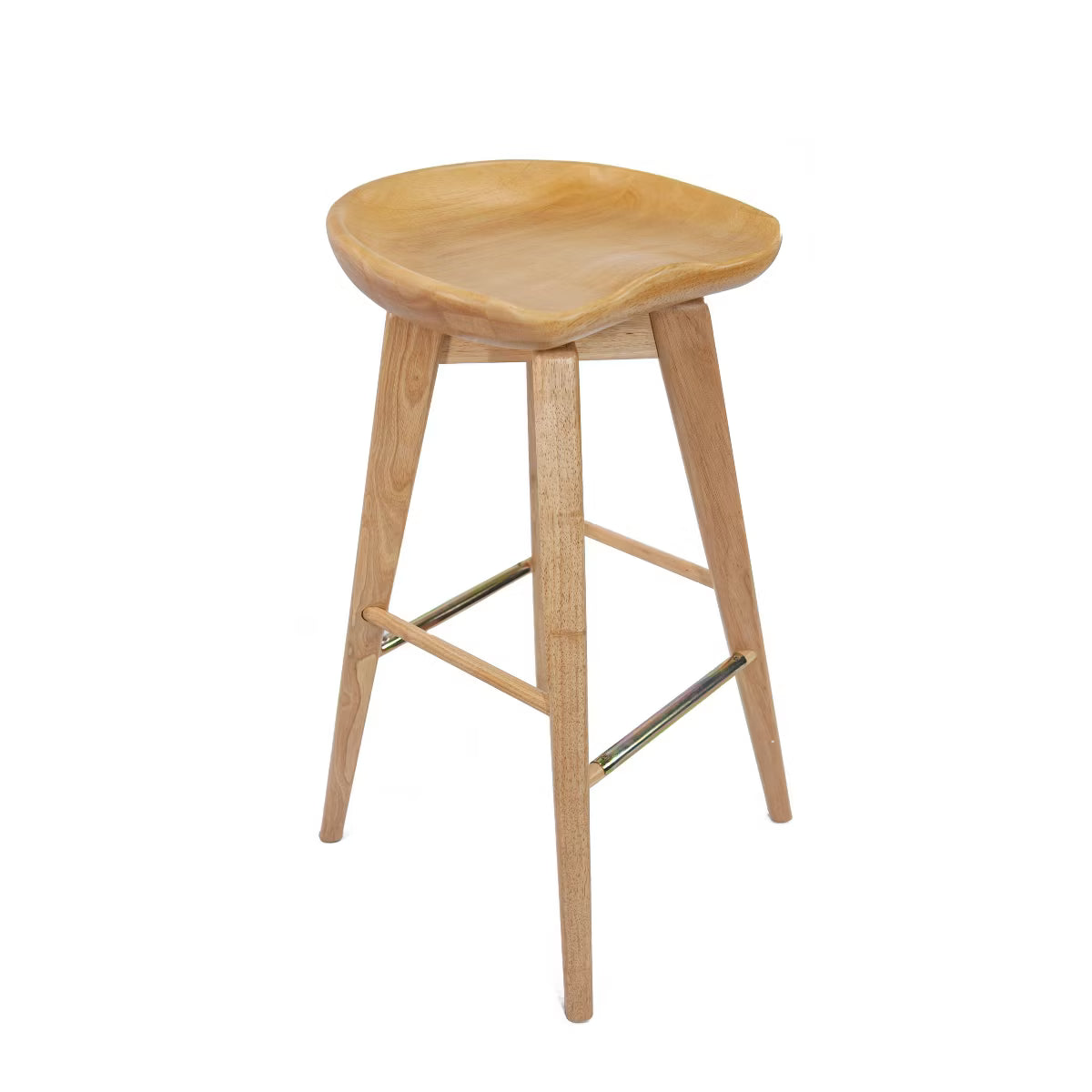 31" Bali Swivel Barstool Hardwood/Natural - Boraam: Contemporary, Backless, 300lb Capacity