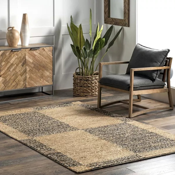 nuLOOM Michaela Abstract Checkered Jute Area Rug (8' x 10')