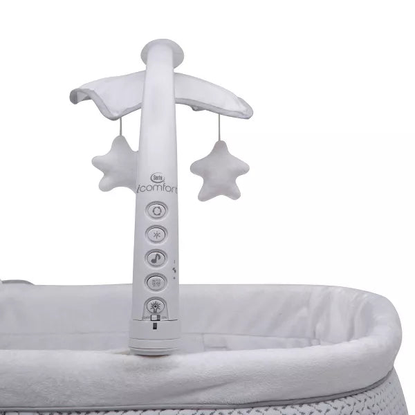 Delta Children Serta iComfort Hands-Free Auto-Glide Bedside Bassinet Portable Crib Features Silent Smooth Gliding Motion That Soothes Baby - Cameron