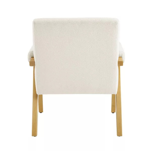 Woven Upholstered Arm Accent Chair - Threshold™ (Color Cream Boucle)