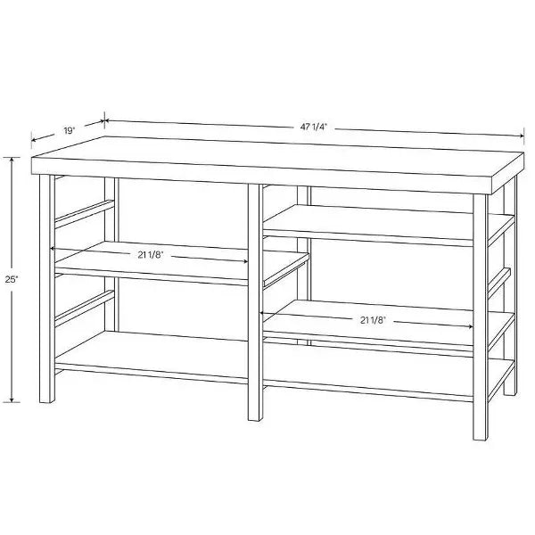 Adjustable Storage TV Stand for TVs up to 50" Black Wood Grain Finish - Room Essentials™