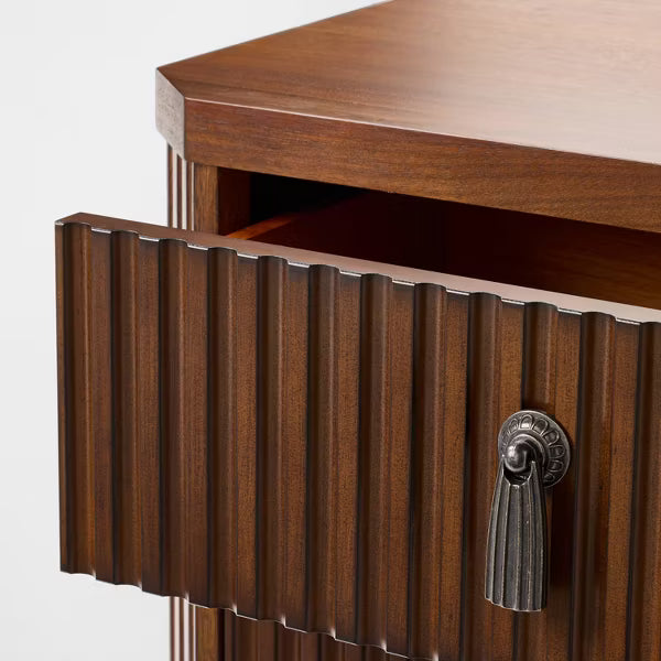 Laguna Nigel Fluted 3 Drawer Nightstand Brown - Threshold™ Designed with Studio McGee