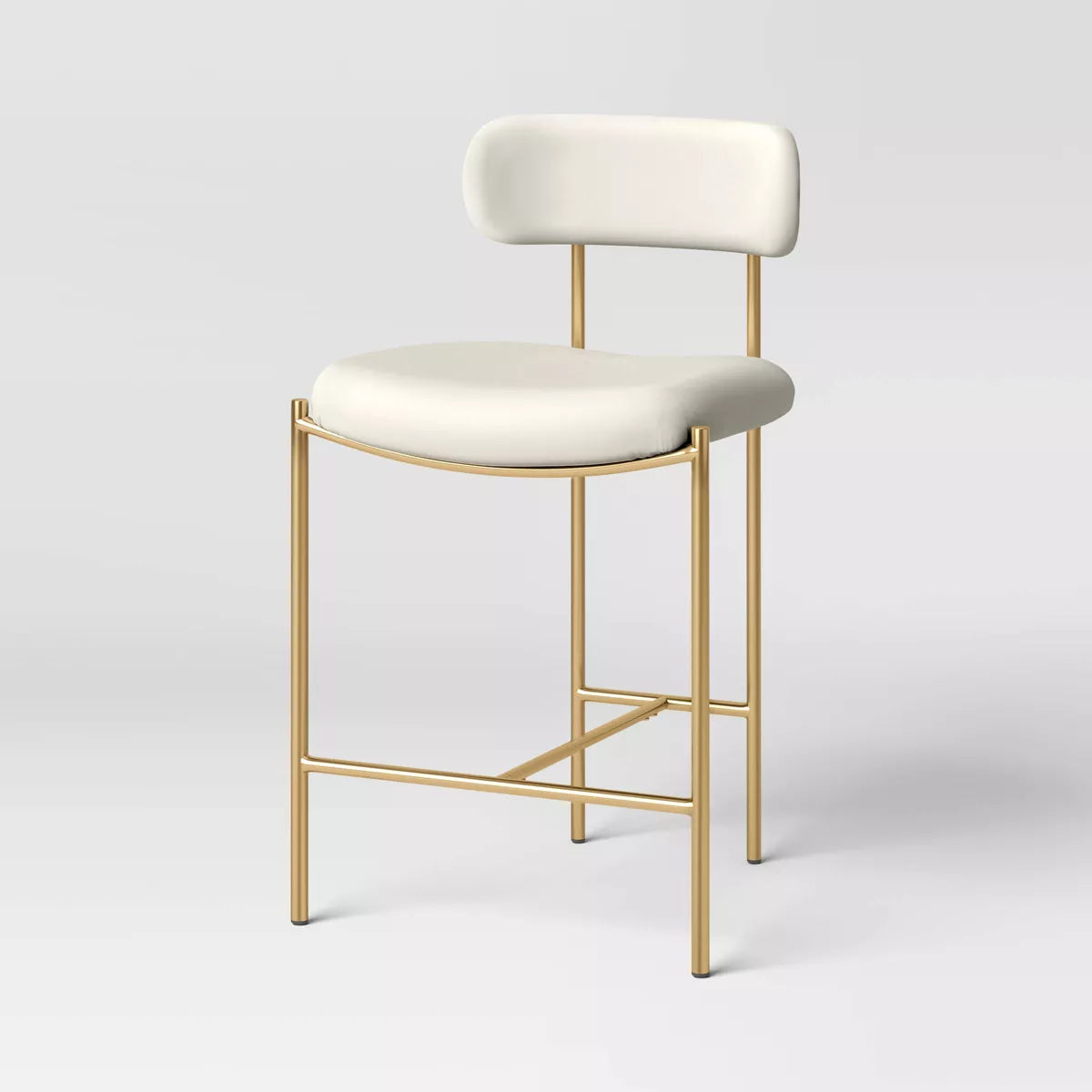 Orion Luxe Backed Counter Height Barstool with Brass Legs - Threshold™